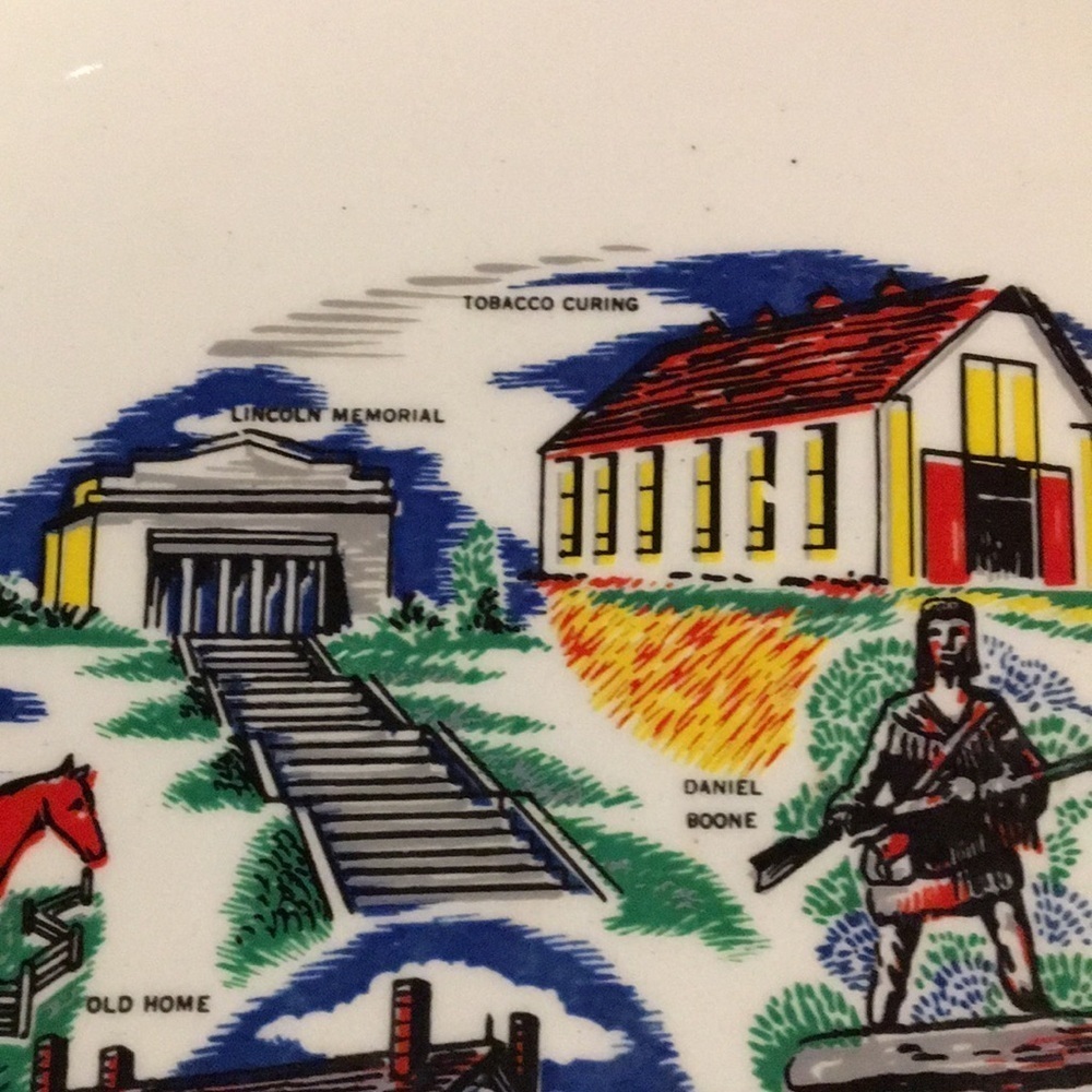 Kentucky Kitsch Tourist Souvenir Ceramic Collectible Plate Vintage 1960s - Picture 13 of 17